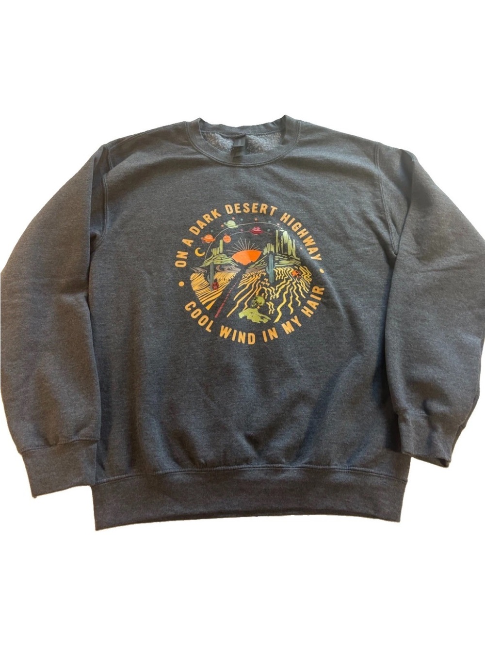 Eagles Hotel California Lyrics Dark Desert Highway Women’s Sweatshirt Small